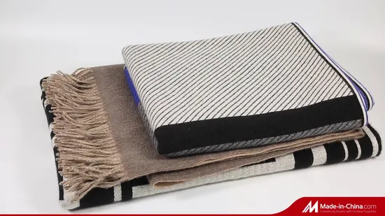 100% кашемир женская мода жаккардовый дизайн теплое одеяло